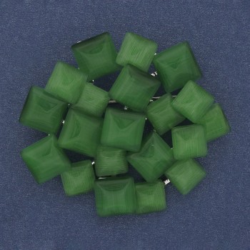 Brožka-přívěšek Akcent se zeleným kočičím okem, stříbrný kov, 46×50 mm+