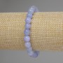 Náramek z akvamarínu, hladké kuličky, průměr 8 mm, délka 18 cm, elastický