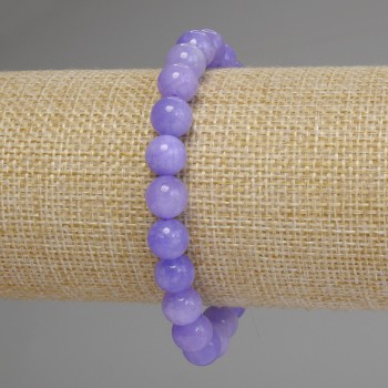Náramek z akvamarínu – hladké kuličky, průměr 8 mm, délka 18 cm, elastický