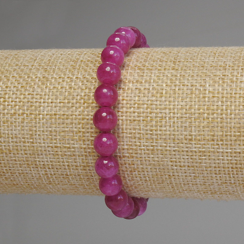 Náramek z turmalínu – hladké kuličky, průměr 8 mm, délka 18 cm, elastický