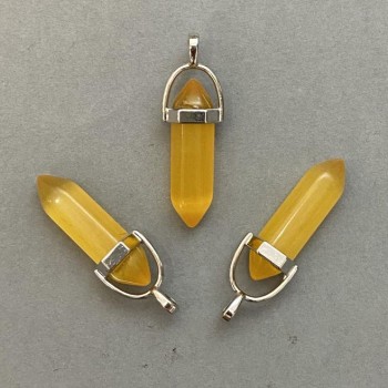 Přívěšek Kočičí oko, šestiúhelníkový krystal, koule 8×31×41 mm+