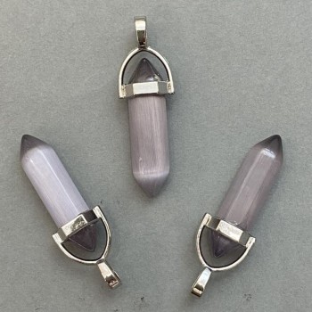 Přívěsek Kočičí oko, šestiúhelníkový tvar, krystal, kulička o rozměrech 8×31×41 mm+
