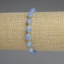Náramek z akvamarínu, brusované korálky, průměr 8×6 mm, délka 18 cm, elastický