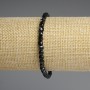 Náramek z černého turmalínu, fasetované kubické korálky, průměr 4×4 mm, délka 18 cm, na elastické šňůrce