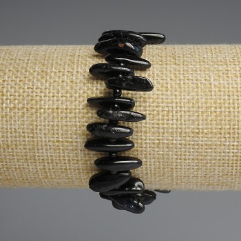 Náramek z achátu – tvar kapky-jehly, průměr 15–28×3–4 mm ±, korálky 3 mm ±, délka 18 cm ±, elastický