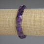 Výprodej! Náramek z brusovaného ametystu čtvercového tvaru, rozměry 10×10 mm, délka cca 18 cm, elastická šňůrka