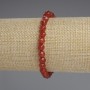 Náramek z karneolu s víceúhelníkovými brusy, průměr 6×6 mm, délka 18 cm, elastický