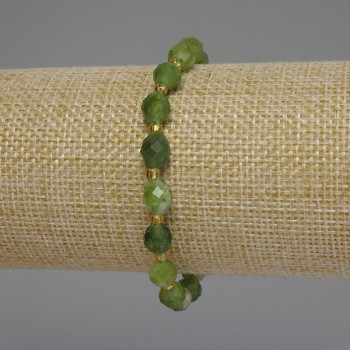 Náramek z jadeitu – broušená zrna 8×6 mm, délka 18 cm, elastický