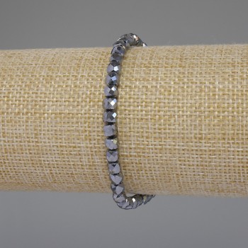 Náramek z broušených terahertzových kubíků, průměr 4×4 mm, délka 18 cm, elastický