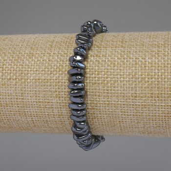 Náramek z hematitu – galetové korálky, průměr 8–9×3 mm ±, délka 18 cm, elastický