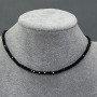 Choker z turmalínu, facettované kubické korálky 3 mm ±, délka 36 mm ±, prodlužovací řetízek +5 cm