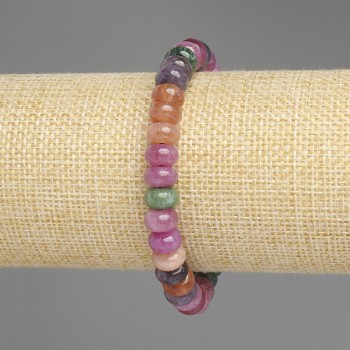 Náramek z turmalínu rondel, průměr 8,5×5 mm, délka 18 cm, elastické provedení