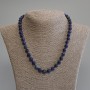Náhrdelník z lazuritu – granované kuličky, průměr 8 mm, délka cca 50 cm, s karabinkovým zapínáním