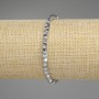 Náramek z hematitu ve stříbrné barvě, víceúhelníkové korálky, průměr 4×4 mm, délka 18 cm, elastický