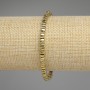 Náramek z hematitu zlaté barvy, čtvercové rondely 4×2 mm, délka 18 cm, elastický