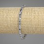Náramek z hematitu ve stříbrné barvě, čtvercové rondely 4×2 mm, délka 18 cm, elastický