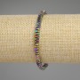 Náramek z duhového hematitu, brusované čtvercové rondely 4×2 mm, délka 18 cm, elastický