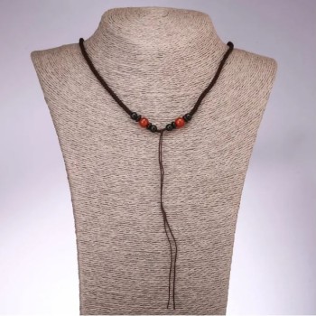 Šňůra na bižuterii s korálkou karneolu, délka 65 cm