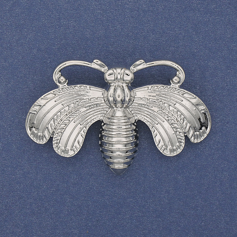 Brož Motýl stříbrný kov 50 × 33 mm+