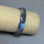 Náramek z labradoritu s irizací, facetované články 16×12 mm, délka 18 cm, elastický