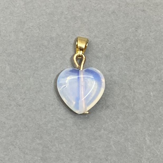 Přívěšek ve tvaru srdce z měsíčního kamene 19×12 mm+