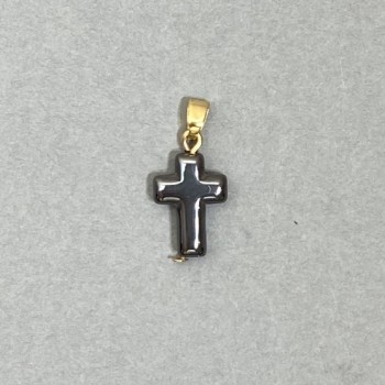 Přívěšek hematit kříž 22×10 mm+