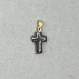 Přívěšek hematit kříž 22×10 mm+