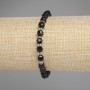 Náramek z turmalínu s broušenými kubíky, průměr 5×5 mm ±, rokajly 3 mm ±, délka 18 cm ±, elastický