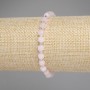 Náramek z růžového křemene – broušený kubík, průměr 5×5 mm ±, korálky 3 mm ±, délka 18 cm ±, elastický