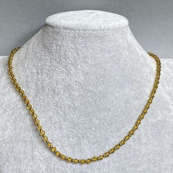 Choker z českého křišťálu a hematitu, broušený rondel 3,5×3 mm, hematitová kulička 2 mm, délka 40 cm, prodlužovací řetízek 5 cm