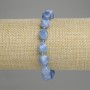 Náramek z akvamarínu, facettované rombíky 10×8 mm, rokajl 3 mm, délka 18 cm