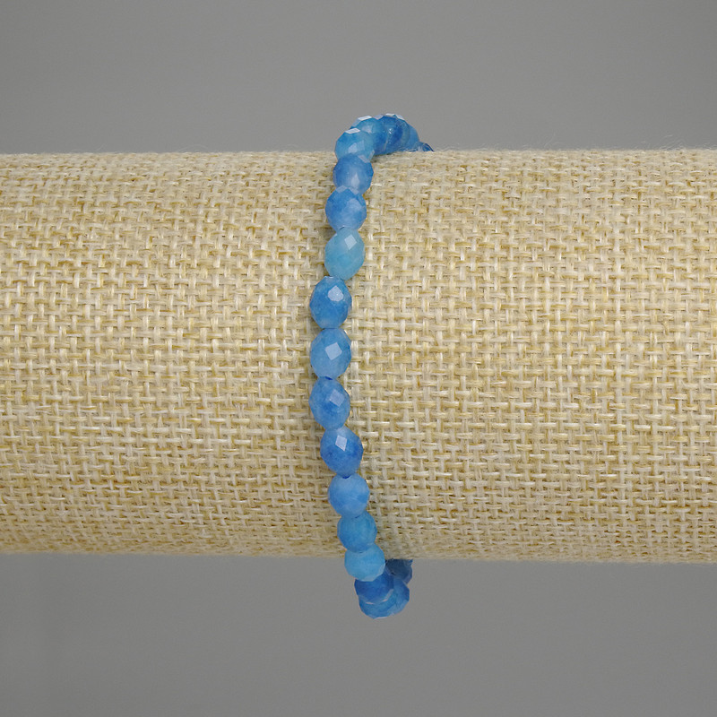 Náramek z apatitu, facetované korálky 6×5 mm, délka 18 cm