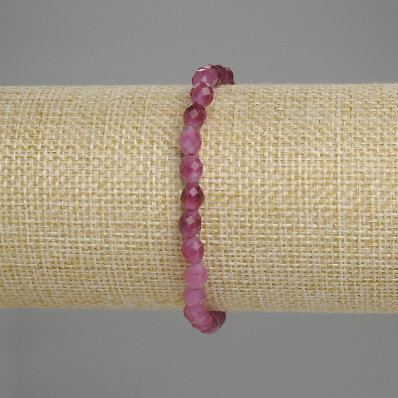 Náramek z turmalínu, brusované korálky 6×5 mm, délka 18 cm