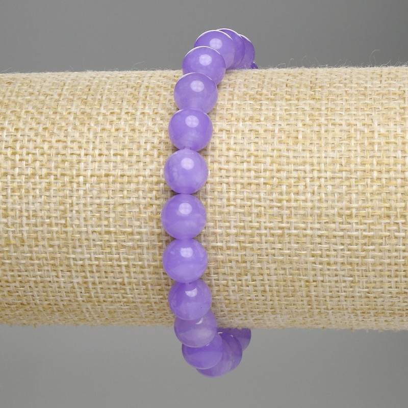 Náramek levandulového ametistu – hladká korálka, průměr 8 mm, délka 18 cm, elastický