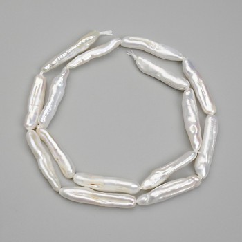 Barokní perly – korálky s odstínem „benzín“ 24-25×5-5, 5 mm +-, délka 39 cm+