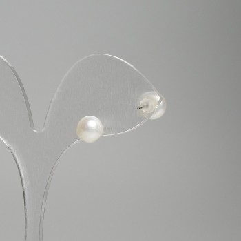 Náušnice pecky s říčními perlami, průměr 7 mm+