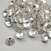Kovové čepičky na korálky, rozměr 4×8 mm ±, otvor cca 2 mm ±, stříbrná barva kovu, balení 20 g ± (~62 ks)