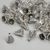 Stříbrná koncovka pro bižuterii, průměr 8×6 mm, otvor cca 1,6 mm, stříbrná barva kovu, balení 20 g ± (~50 ks)