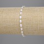 Náramek z bílého českého křišťálu, broušený cylindrický křišťál 5×3 mm, ± kulička 2 mm, délka 18 cm, elastický