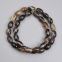 Agátové korálky barilového tvaru, průměr 12×8 mm, délka cca 39 cm na niti