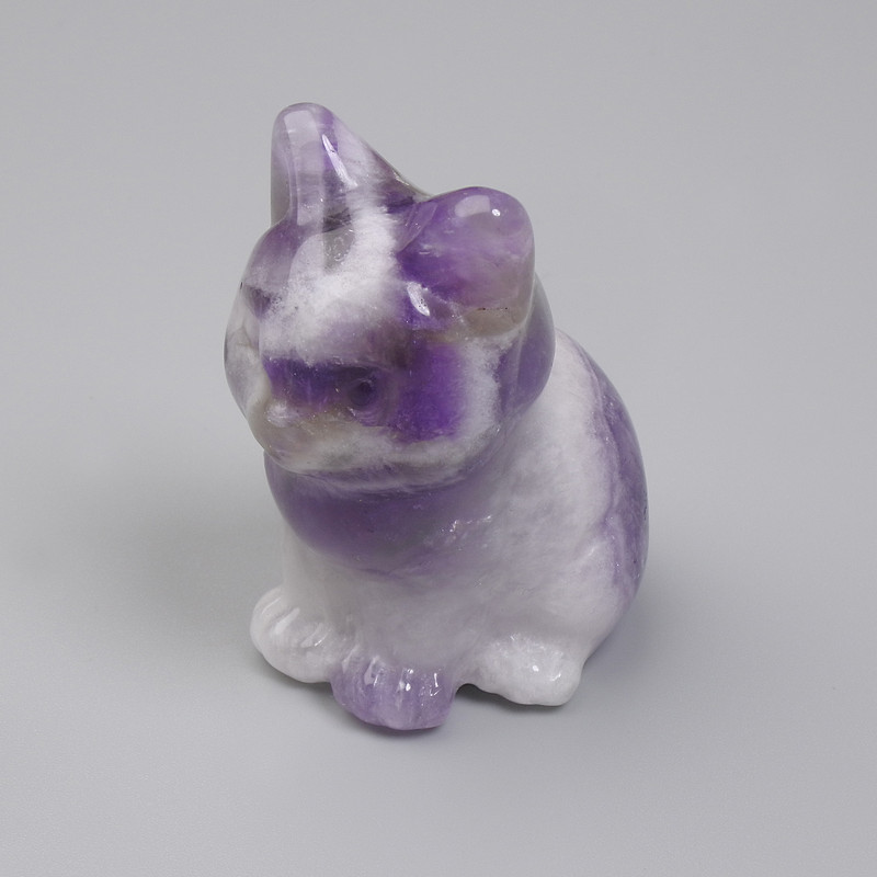 Suvenýrová soška Kočka ametyst 40×30×23 mm+