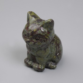 Suvenírová soška Kočka z jaspisu Krve Draka 40 × 30 × 23 mm+