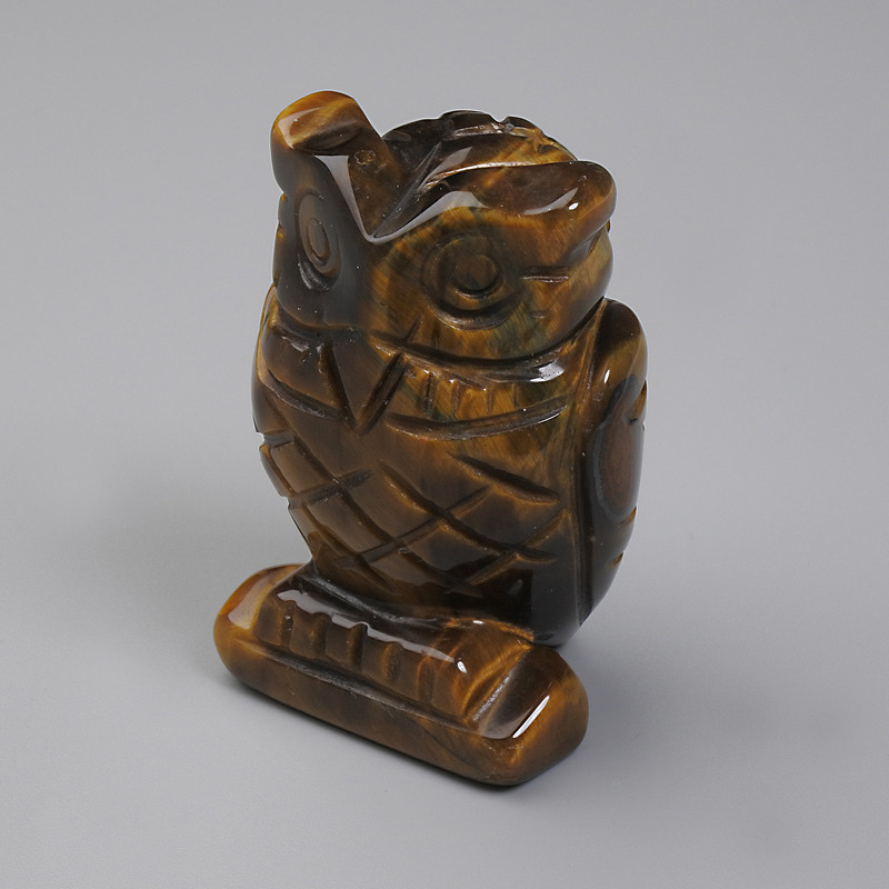 Suvenýrová soška Sova z tygrového oka 52×33×25 mm+