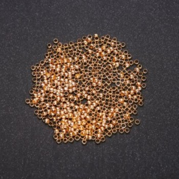 Krimpovací zámky, průměr 2,5 mm, barva kovu: zlato, 200 g
