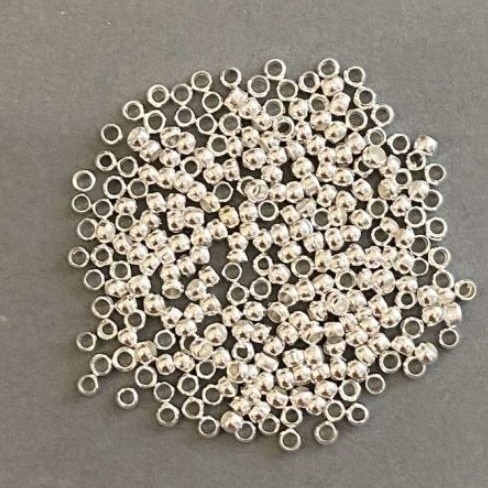 Krimpovací pojistky «zahipy», průměr 2,5 mm, barva kovu «světle stříbrná» 200 g