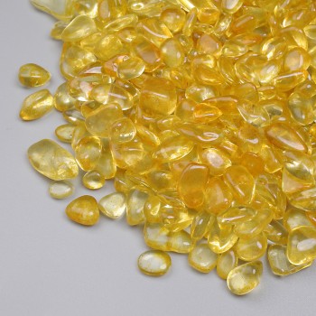 Přírodní citrínová drť bez otvoru 7–14×7–9 mm ± (na 100 g)