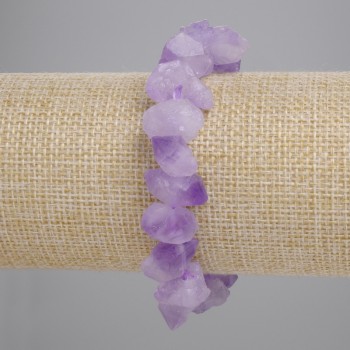 Náramek z ametystu, nerafinovaný kámen, průměr 10–17×12–13, 5 mm ±, délka 18 cm ±, elastický