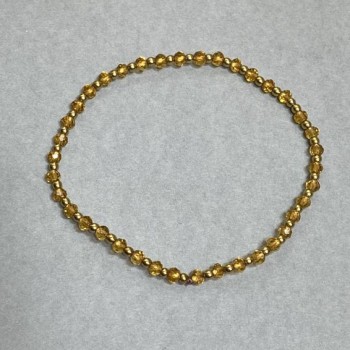 Náramek z českého křišťálu – broušené rondely 3,5×2,5 mm a hematitové kuličky 2 mm, délka 18 cm, elastická šňůra