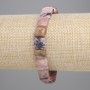 Náramek z rhodonitu s broušeným čtvercem, rozměr 9–10×9–10 mm ± (elastický), délka 18 cm+