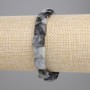 Náramek z sokolího oka, facettovaný čtverec, rozměr 9–10×9–10 mm ± (elastický), délka 18 cm+